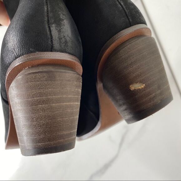 Vince Camuto Grasem Black Suede Block Heel Booties - Picture 11 of 13